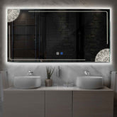 Specchio LED Rettangolare | Pulsanti touch | Funzione anti-appannamento | Luce bianca neutra - Reyze Serie Good Vibes Modello 7